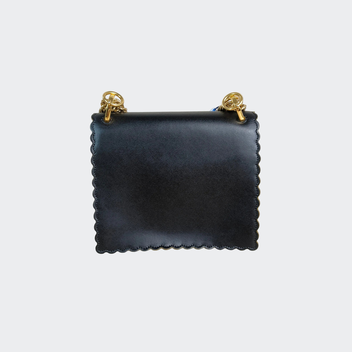 Fendi Black Smooth Leather Mini I Kan Chain Shoulder Bag