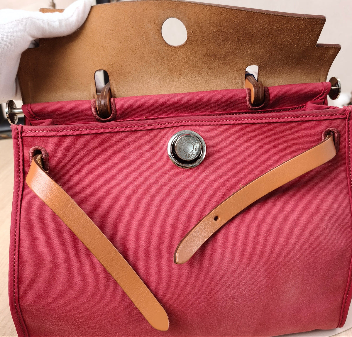 Hermes Herbag 31 Plum Red