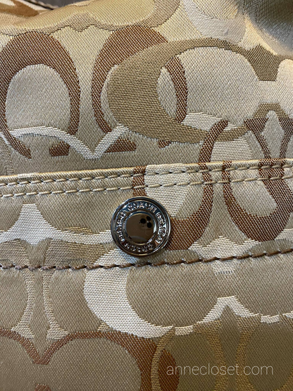 Coach Chelsea Optic Signature Hobo Handbag Tan Brown