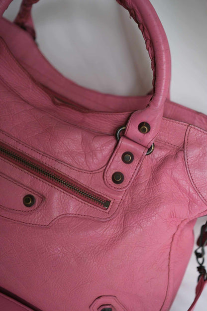 Balenciaga City Pink Leather Handbag
