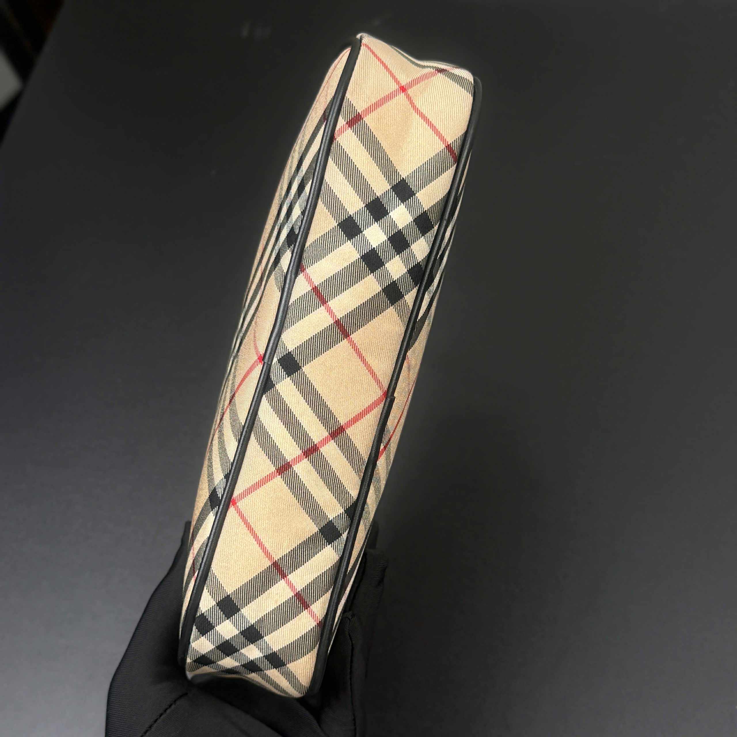 Burberry Nova Check Beige Synthetic Handbag