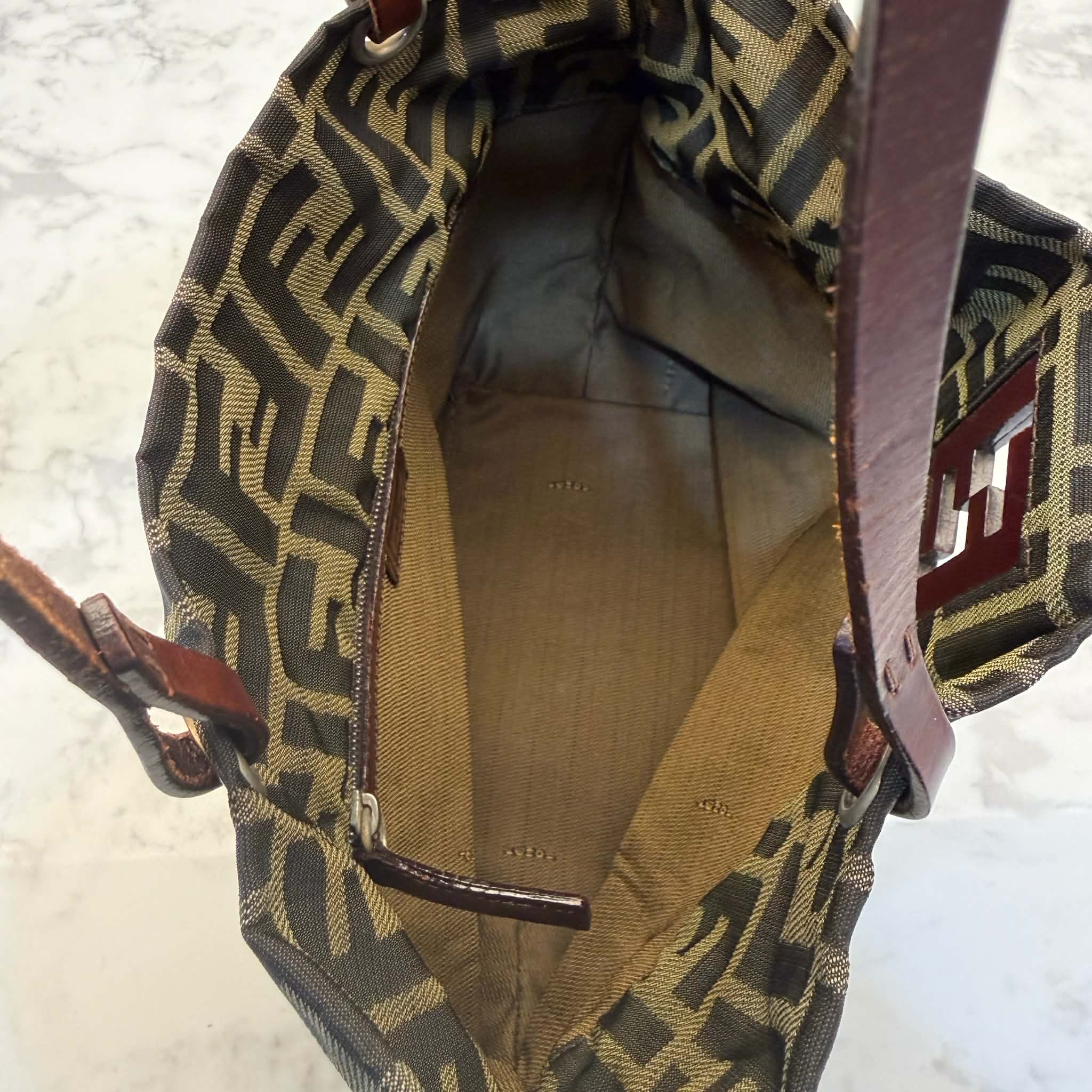 Fendi Brown Zucca FF Logo Tote Bag