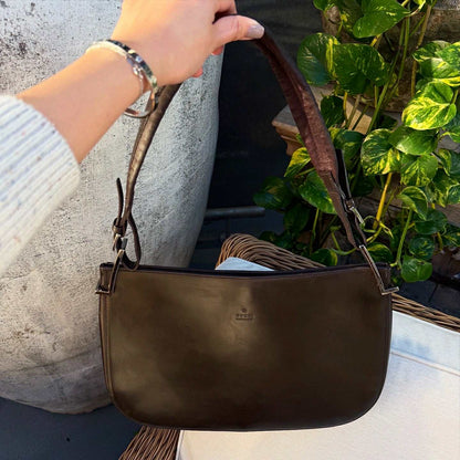 Gucci Brown Patent Leather Hobo