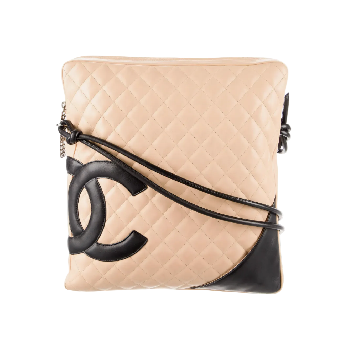 Chanel Beige Quilted Calfskin Cambon Messenger Large