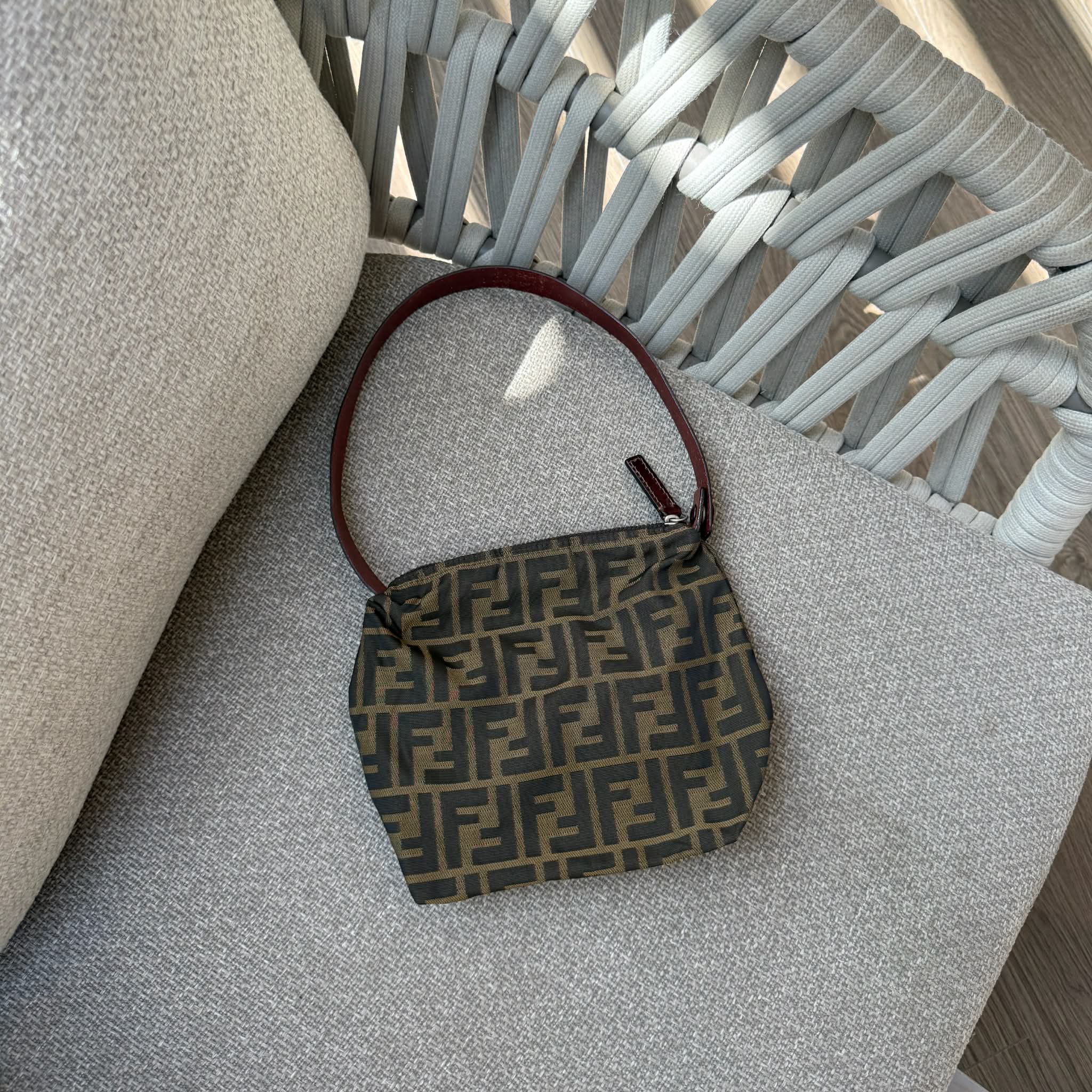 Fendi Brown Zucca Pochette Bag