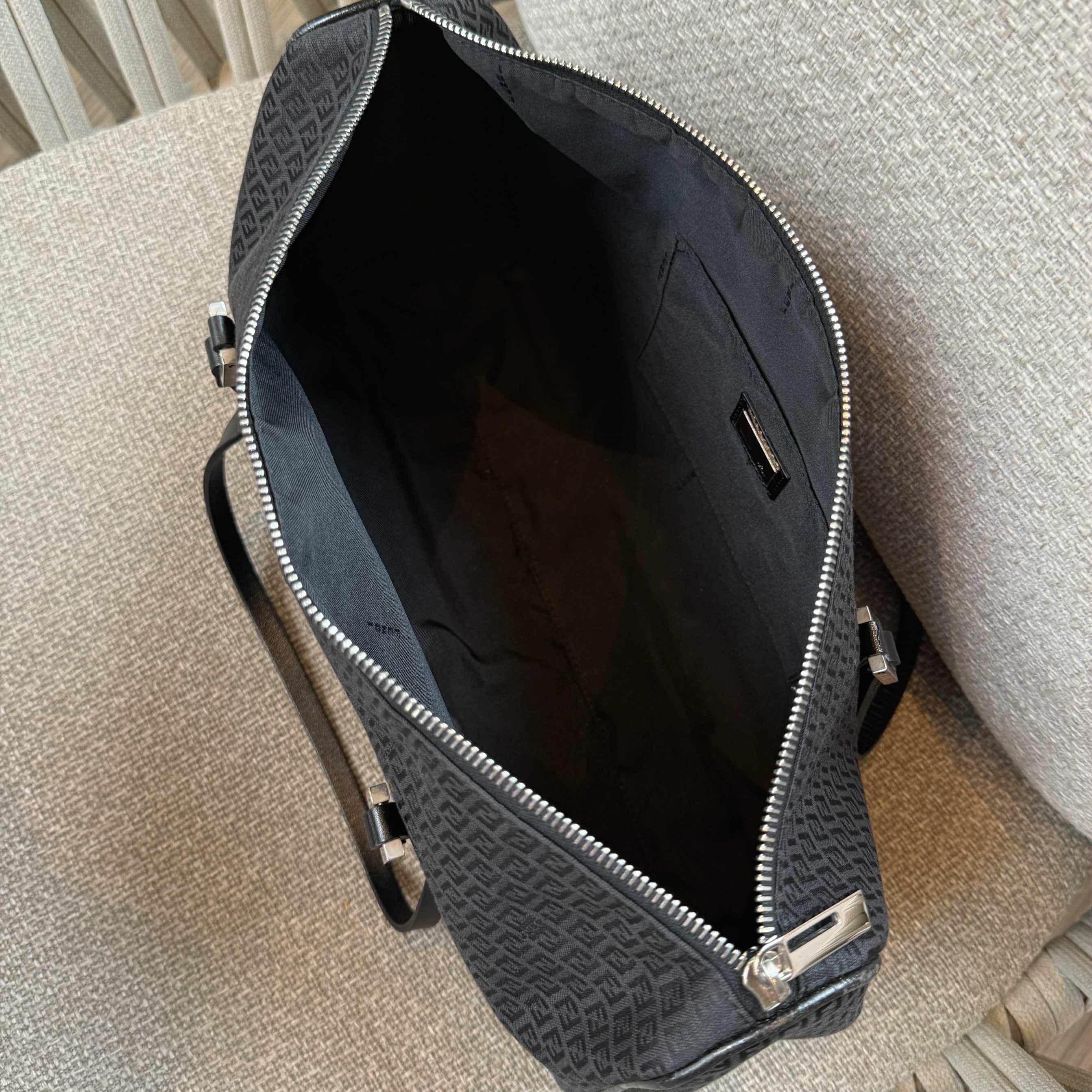 Fendi Micro Bauletto Canvas Top Handle Bag