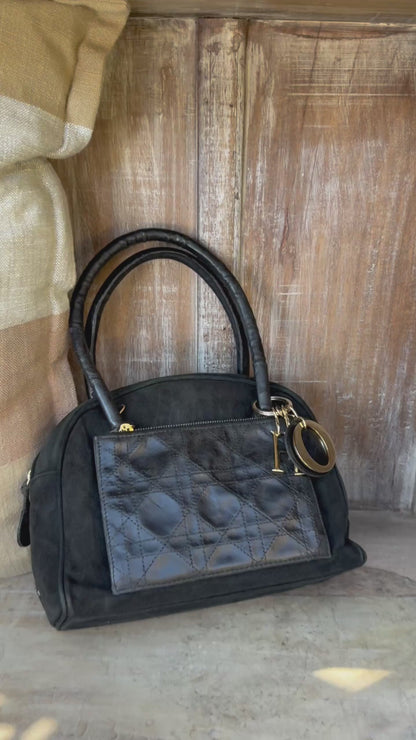 Christian Dior Black Cannage Vintage Handbag