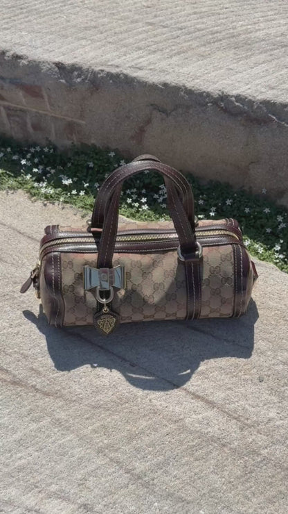 Gucci Monogram Crystal Duchessa Boston Bag
