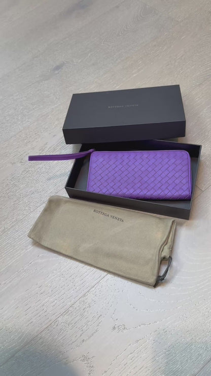 Bottega Veneta Intrecciato Purple Long Wallet