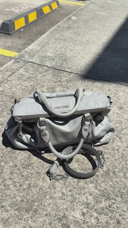 Miu Miu Vitello Lux Leather Bow Satchel