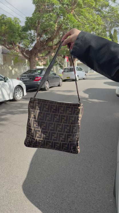 Fendi Zucca Canvas Shoulder Bag