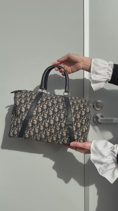 Dior Blue Canvas Bowling Bag