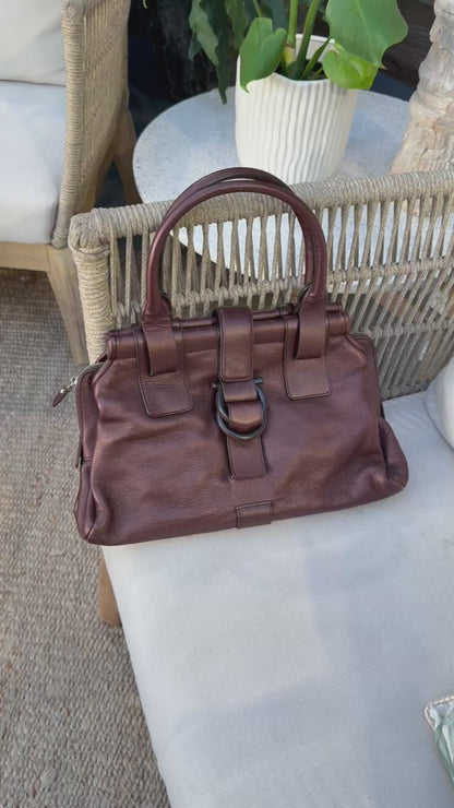 Salvatore Ferragamo Brown Leather Shoulder Bag