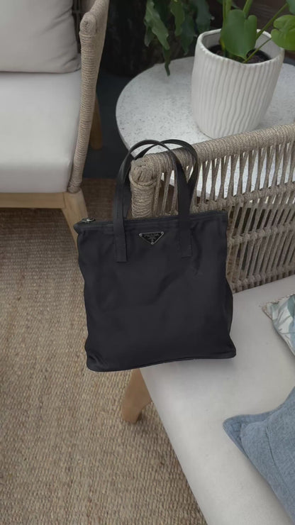 PRADA Black Nylon Tote Bag