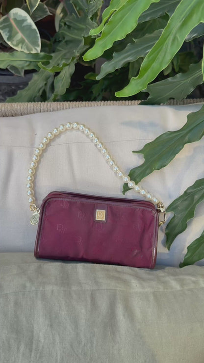 Dior Vintage Pochette Monogramme Bordeaux Logo