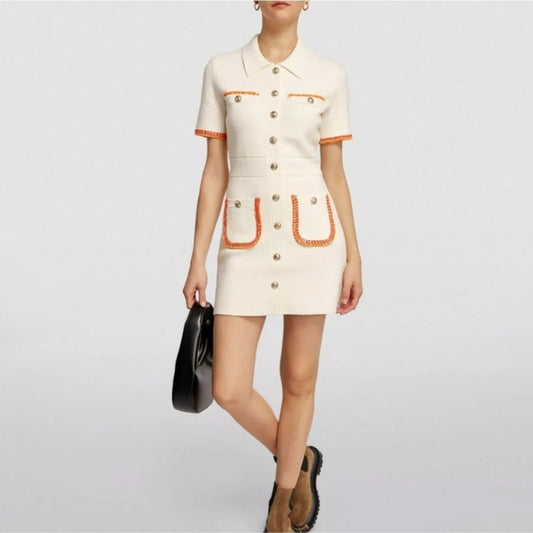 MAJE Risal Tweed Knit Mini Dress
