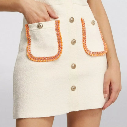 MAJE Risal Tweed Knit Mini Dress