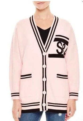 SANDRO Paris Knit Cardigan Pink